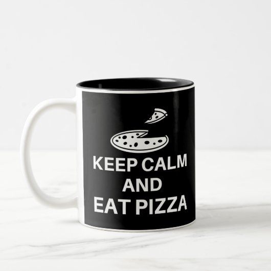 Tasse 2 Couleurs Restez Calme Et Mangez De La Pizza (Gauche)