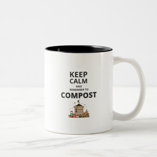 Tasse 2 Couleurs Restez calme et pensez à composer (Droit)