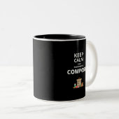 Tasse 2 Couleurs Restez calme et pensez à composer (Devant droit)
