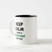 Tasse 2 Couleurs Restez calme J'ai une feuille de calcul pour ça -  (Devant gauche)