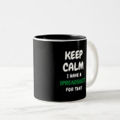 Tasse 2 Couleurs Restez calme J'ai une feuille de calcul pour ça - (Devant droit)