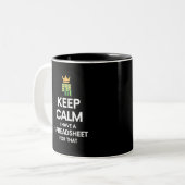 Tasse 2 Couleurs Restez calme J'ai une feuille de calcul pour ça -  (Devant gauche)