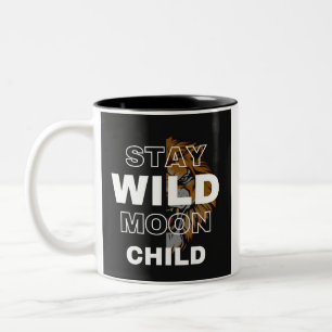 Tasse 2 Couleurs Restez enfant de la lune sauvage Boho Celestial