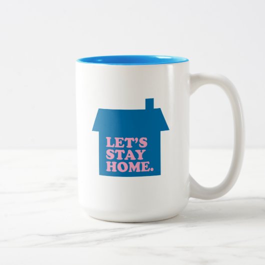 Tasse 2 Couleurs Restons à la maison Bleu (Droit)