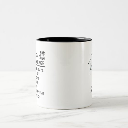 Tasse 2 Couleurs Retirement Funny Retired Gift Personalized (Centre)