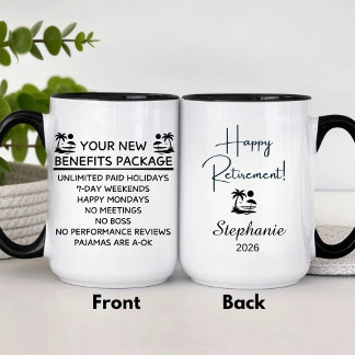 Tasse 2 Couleurs Retirement Funny Retired Gift Personalized
