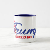 Tasse 2 Couleurs RETOUR DE L'AMÉRIQUE Texte de Trump (Centre)