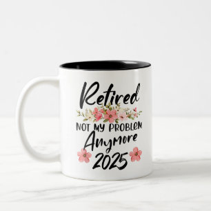 Tasse 2 Couleurs Retraité 2025 Retraite Hommes Femmes Humour