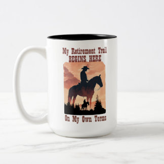 Tasse 2 Couleurs Retraite Active en Plein Air de Style Western Cow-