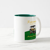 Tasse 2 Couleurs Retraite Elégant Golf Thème Panier Vert Or (Devant droit)