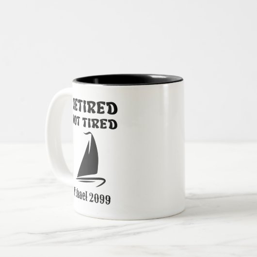 Tasse 2 Couleurs Retraite pas de navigation fatiguée (Devant gauche)