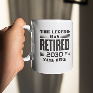 Tasse 2 Couleurs Retraite Personnalisée La Légende Est Retraitée