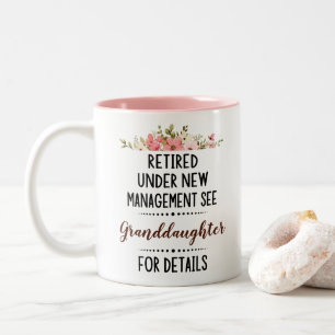 Tasse 2 Couleurs Retraité sous nouvelle direction Voir petite-fille