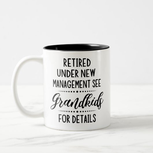Tasse 2 Couleurs Retraité Sous Nouvelle Gestion Voir Petits-Enfants (Gauche)