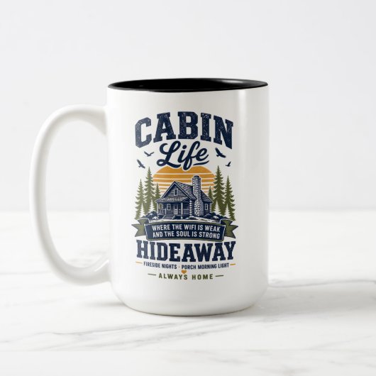 Tasse 2 Couleurs Retraite Vie de Cabane (Gauche)