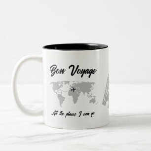 Tasse 2 Couleurs Retraite Voyage à thème Partie mondiale Carte Vint