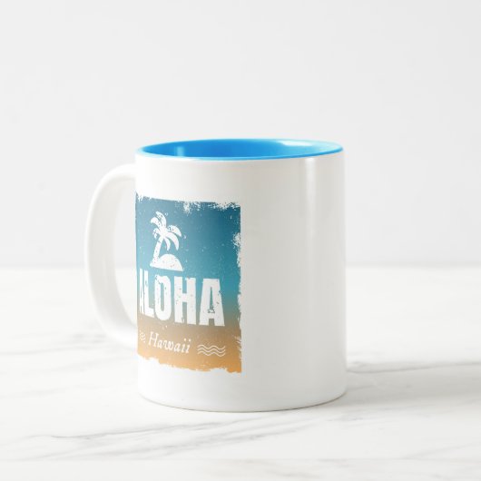 Tasse 2 Couleurs Rétro Aloha Hawaï (Devant gauche)