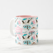 Tasse 2 Couleurs Retro Caravan Camping Cute Personnalisé  (Devant gauche)