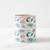 Tasse 2 Couleurs Retro Caravan Camping Cute Personnalisé  (Centre)