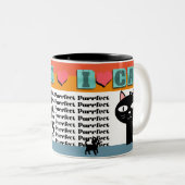 Tasse 2 Couleurs Retro Cat Lover Graphic (Devant droit)