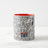 Tasse 2 Couleurs rétro cirque bw col (Centre)