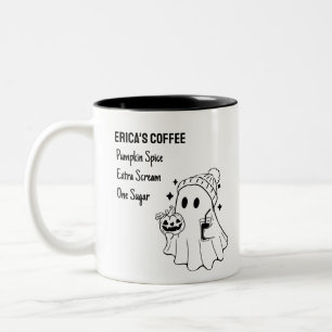 Tasse 2 Couleurs Retro Cute Halloween Ghost Personnalisable Café Mu