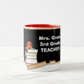 Tasse 2 Couleurs Retro Enseignant Retour à l'école (Centre)