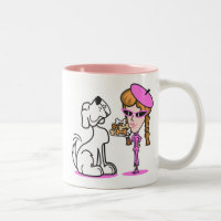retro fille et chien de compagnie, retro fille et 