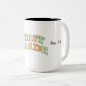 Tasse 2 Couleurs Retro First Grade Back to School Typography (Devant droit)