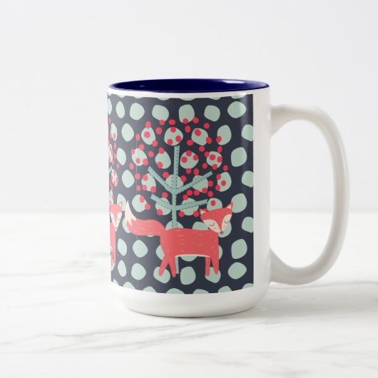 Tasse 2 Couleurs Retro Fox (Droit)