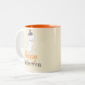 Tasse 2 Couleurs Retro Ghost Doodle Design Halloween (Devant gauche)