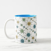Tasse 2 Couleurs Rétro hippie Starburst atomique géométrique 11oz (Gauche)