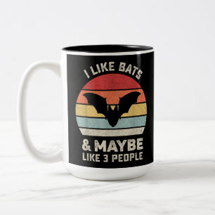 Tasse 2 Couleurs Retro I Like Bats Chemise Animal Bateau Lover Cade