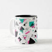Tasse 2 Couleurs Retro Memphis Geometric Pattern (Devant gauche)