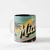 Tasse 2 Couleurs Retro Miami Sunshine (Devant gauche)