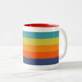 Tasse 2 Couleurs Retro Mod Beach Stripes (Devant droit)