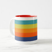 Tasse 2 Couleurs Retro Mod Beach Stripes (Devant gauche)