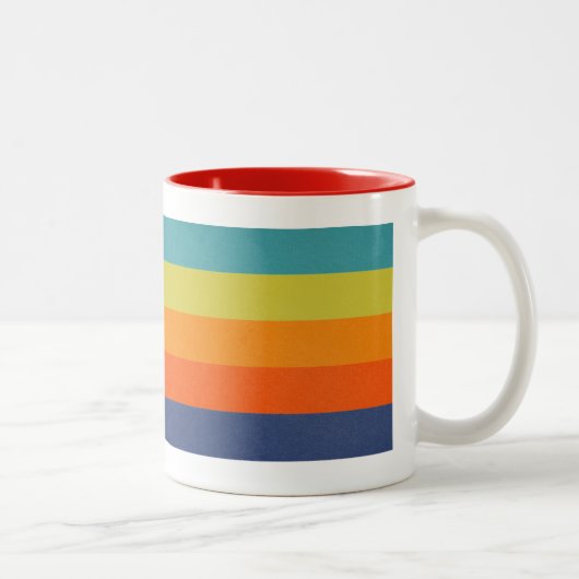 Tasse 2 Couleurs Retro Mod Beach Stripes (Droit)