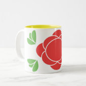 Tasse 2 Couleurs rétro moderne en rouge, vert (Devant gauche)