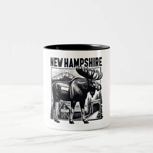 Tasse 2 Couleurs Retro New Hampshire (Centre)