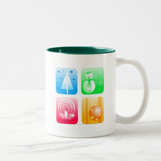 Tasse 2 Couleurs Rétro Noël (Droit)