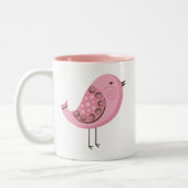 Tasse 2 Couleurs Rétro oiseau rose (Gauche)