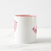 Tasse 2 Couleurs Rétro oiseau rose (Centre)