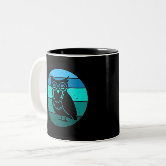 Tasse 2 Couleurs Retro Owl (Devant gauche)