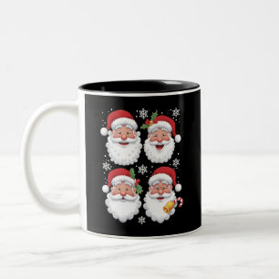 Tasse 2 Couleurs Retro Père Noël Christma Cadeau Famille de jumelag