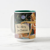 Tasse 2 Couleurs Rétro Pin de Noël (Devant gauche)