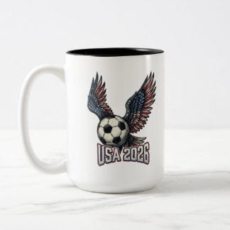 Tasse 2 Couleurs Retro USA Soccer 2026 Ailes d'aigle