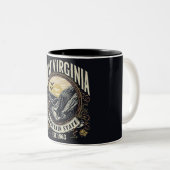 Tasse 2 Couleurs Retro West Virginia (Devant droit)