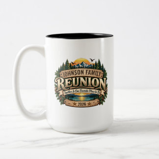 Tasse 2 Couleurs Réunion de famille personnalisée au lac montagne r