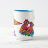 Tasse 2 Couleurs Réunion du comité d'effacement sec des oiseaux (Centre)